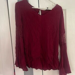 Express long sleeve lace detailed blouse size M